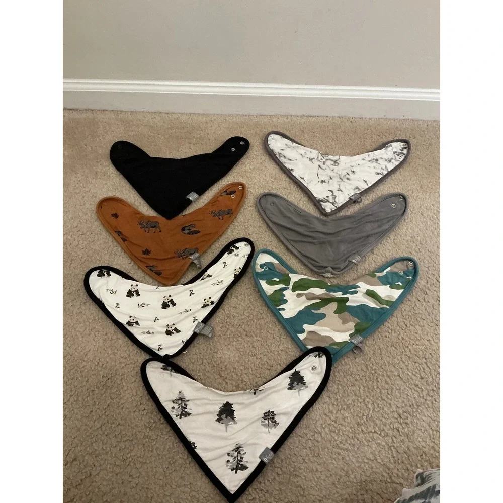 Kyle baby bandana bib lot 7 retired prints black white zen tree Canadian camo